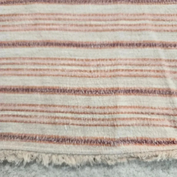 Green Envelope Pink and Peach Striped Top Raw Hem Women's S Boho Baha Drug Rug - Picture 3 of 8